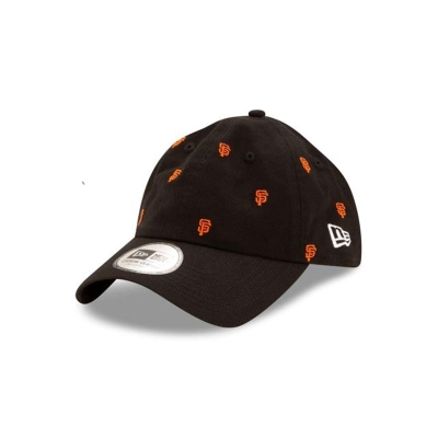 Black San Francisco Giants Hat - New Era MLB All Over Logo Casual Classic Adjustable Caps USA1590283